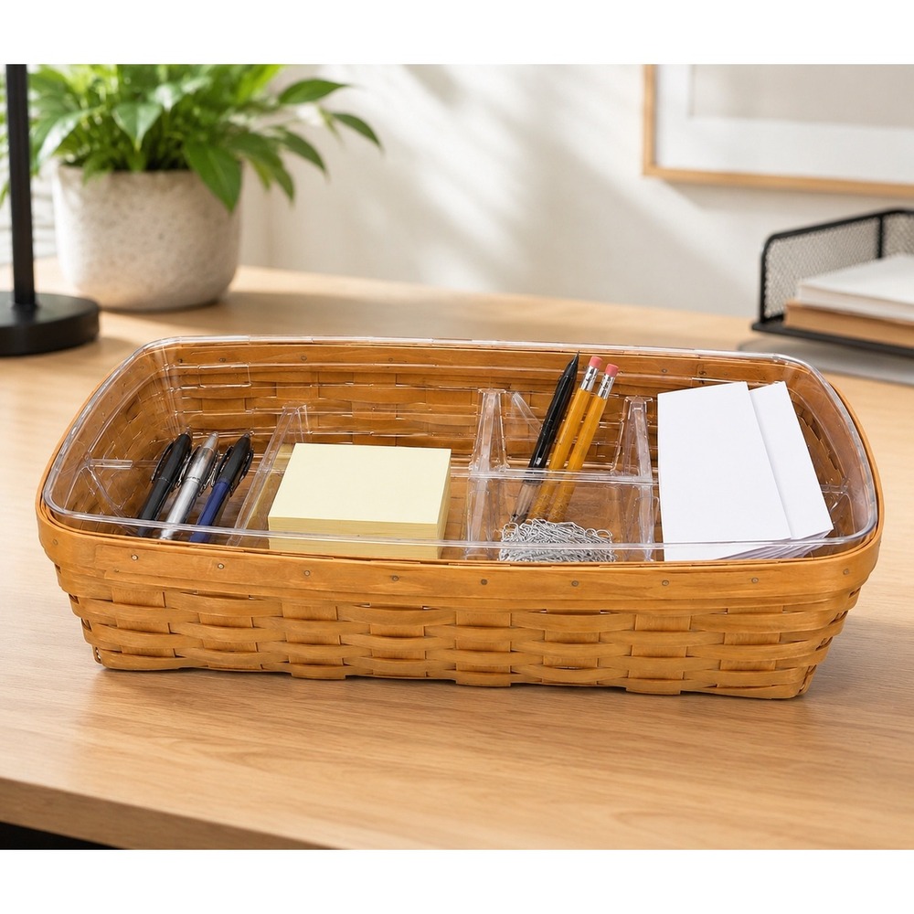 Longaberger Clear Plastic Divided Basket Liner 4 Compartment Home Decor 13-125